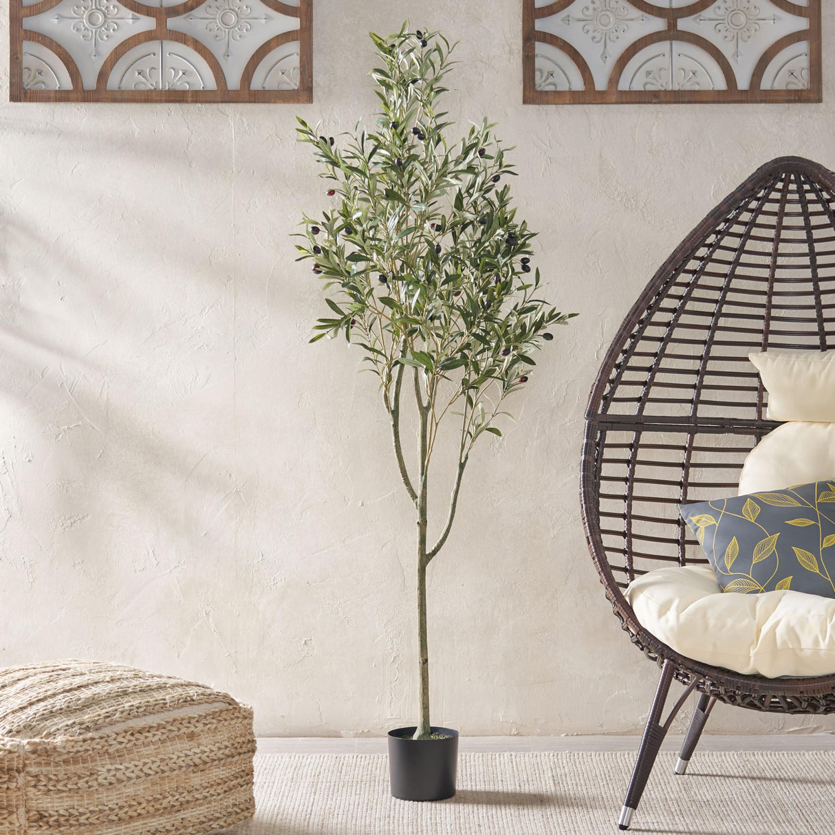 Christopher Knight Home 313747 Artificial Olive Tree, 6' x 2', Green Christopher Knight Home