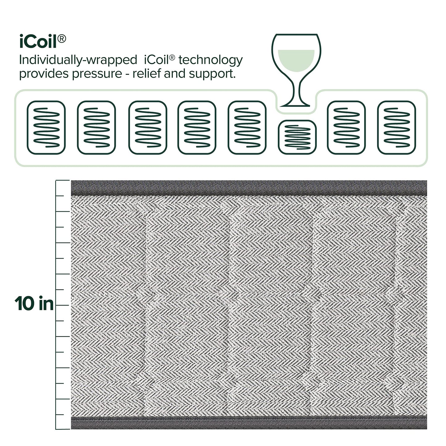 ZINUS 10 Inch Comfort Support Cooling Gel Hybrid Mattress, Twin, Tight Top Innerspring Mattress, Motion Isolating Pocket Springs, Mattress in A Box