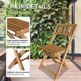 PayLessHere Outdoor Patio Furniture Set Bistro Table and Chairs Set of 2 Acacia Wood Bistro Set for Pool Beach Backyard Balcony Porch Wooden Furniture, Natural Oiled PayLessHere