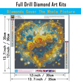 CHWGLFGG 5D Diamond Art Kits for Adults Beginners, Flowers Heart Diamond Painting Kits, DIY Full Round Drill Paint by Diamonds Dot Gem Art for Adults, Home Wall Decor 13.7X 13.7 Inch CHWGLFGG