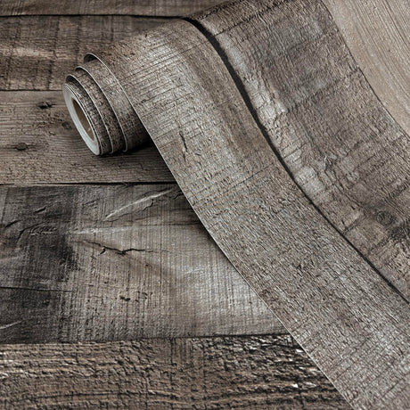 Livebor Gray Shiplap Peel and Stick Wallpaper Wood Contact Paper 17.7”x 590.5” Distressed Wood Wallpaper Peel and Stick Wooden Wall Gray Contact Paper Rustic Shiplap Plank for Walls and Countertops Livebor
