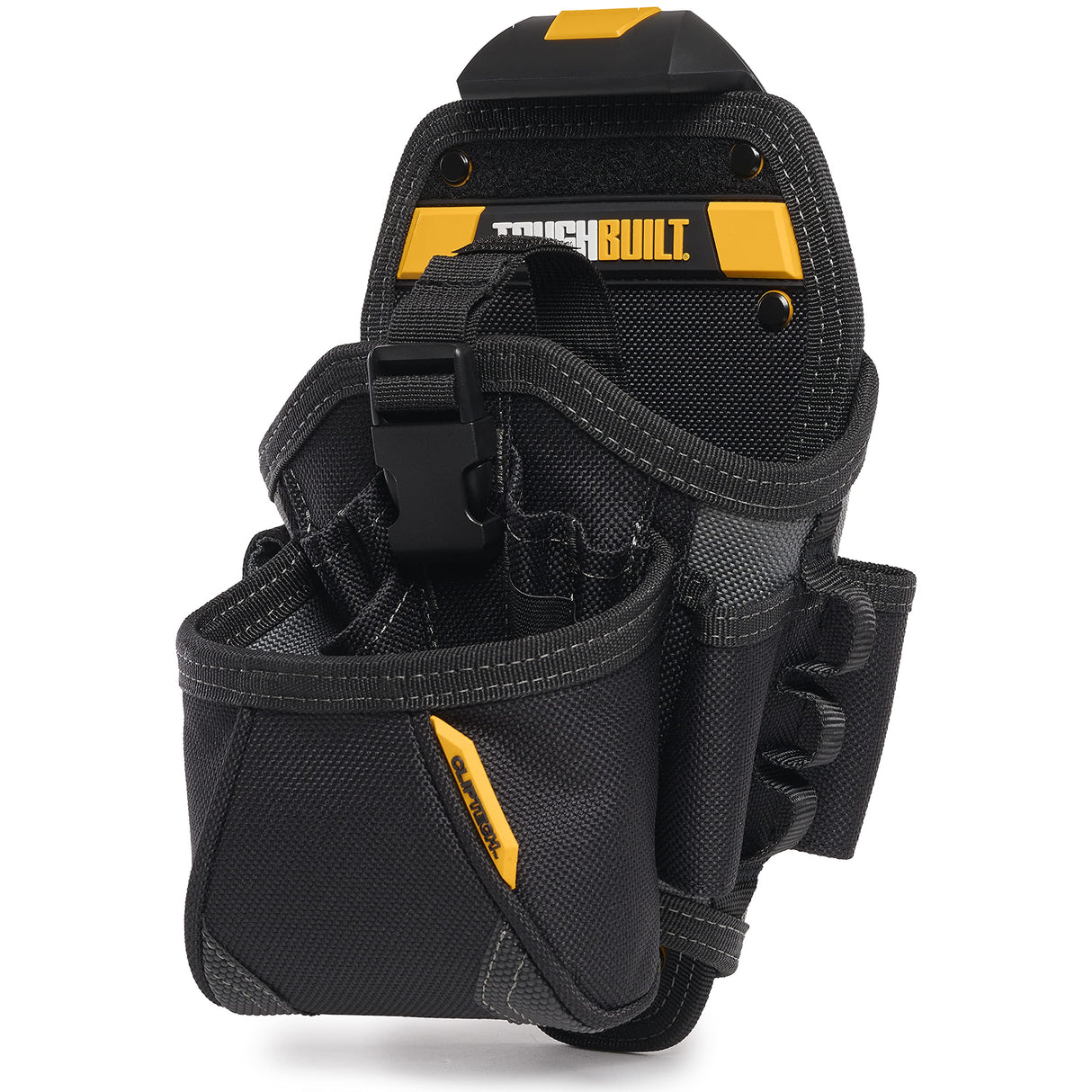 ToughBuilt - Drill Holster Specialist - Covered Accessory Pocket, 15 Pockets, 7 Drill Pockets & 2 Screw Driver Loops, Carabiner Attachments Loops (Patented ClipTech Hub & Work Belts) (TB-CT-20-LX) ToughBuilt