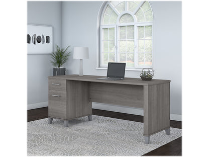 Bush Furniture Somerset 72W Office Desk with Drawers in Platinum Gray - WoodArtSupply