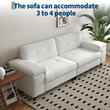 85 in Modern 3-Seater Sofa for Living Room,Chenille Fabric Deep Seat Couch with Adjustable Wide Armrests & Plush Button-Tufted Back, Comfortable Living Room and Bedroom Sofa, Easy Assembly（Beige） Garvee