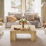 Tribesigns 38.8" Square Coffee Table, Farmhouse Wood Coffee Table, Center Table for Living Room with Sturdy Wooden Legs, Modern Home Furniture, Lignt Oak Tribesigns