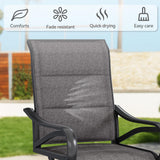 DWVO 4 Set Padded Outdoor Swivel Chairs, Exclusive Swivel Patio Chairs w/Sturdy Metal Frame & Cozy Padded High Back, All Weather Patio Swivel Chairs for Backyard Deck Garden, Gray DWVO