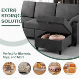 Vongrasig Convertible Sectional Couch, 3 Seat L Shaped Couch Sofa with Removable pillows Linen Fabric Small Couch Mid Century for Living Room, Apartment and Office BK Vongrasig