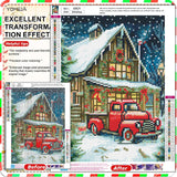 askkqtx Christmas Diamond Art Kits for Adults, Red Truck Diamond Painting Kits for Beginners, DIY 5D Full Drill Round Crystal Rhinestone Gem Art Craft for Gift Home Wall Decor 12x16 Inch askkqtx