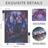 Diamond Art Kits for Adults, 5d DIY Full Drill Fantasy Dragon In Cathedral Diamond Painting Kits for Adults Beginner, Diamond Painting Art Craft Kits for Adults, Wall Home Decor(No Frame) 12x16 In TZTTZT