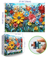 MINIWAN Puzzles for Adults 1000 Pieces Colorful Flower 1000 Pieces Jigsaw Puzzle for Adults Challenging Art Paper Puzzle Impossible Difficult Plant Jigsaw Puzzles for Adults MINIWAN
