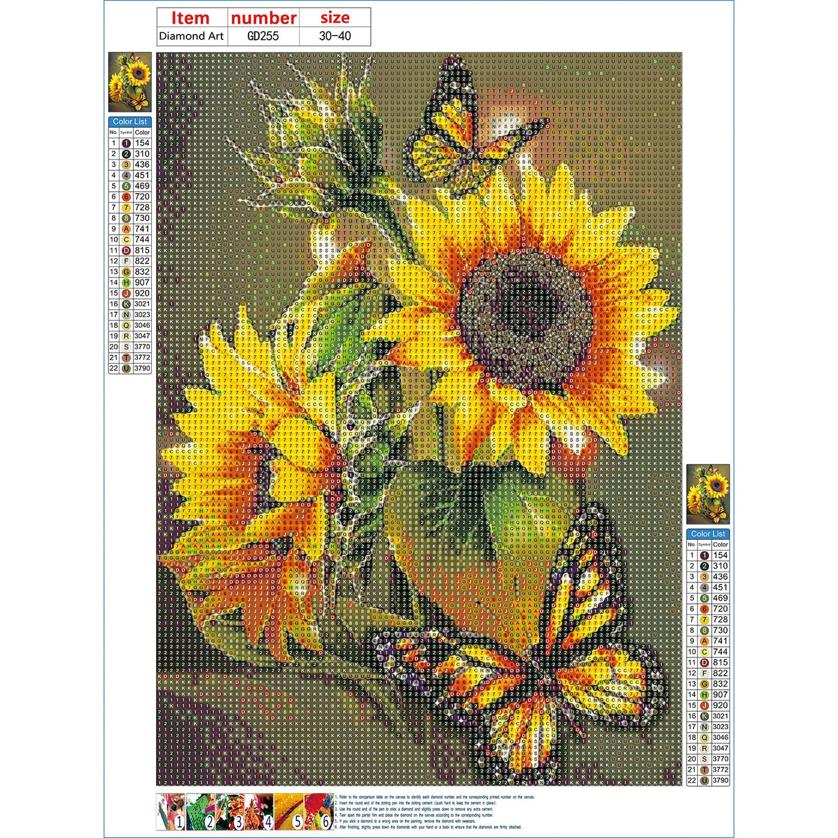 GDYEEH DIY 5D Sunflowers Diamond Art Kits, Butterfly Round Full Drill Sparkling Diamond Painting Picture, Flowers Diamond Painting Art Kits Craft for Adults Beginners, Home Wall Decor 12x16inch GDYEEH