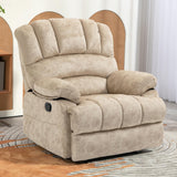 Manual Recliner Chair for Living Room, Single Sofa Recliners for Adults 350LBS, Heavy Duty Reclining Max 155 Degrees, Fabric Beige EZZUP