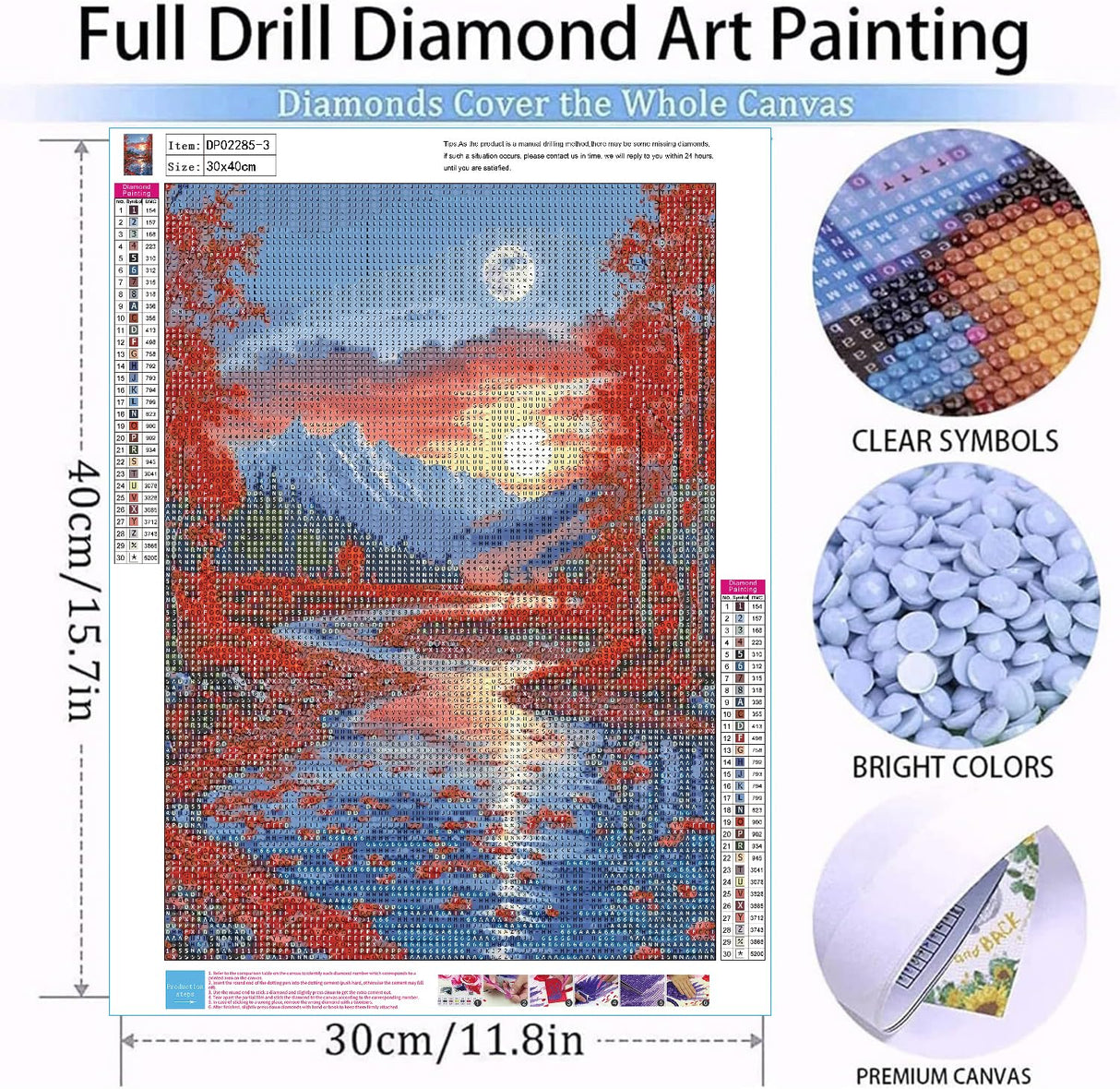 3 Pack Fall Diamond Art Kits for Adults Beginner, Mountain DIY Modern Diamond Painting Kits 5D Diamond Dots Gem Art Crafts with Tools,Round Full Drill Funny Crafts for Home Wall Decor&Gift-12x16in WUDWL