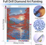 3 Pack Fall Diamond Art Kits for Adults Beginner, Mountain DIY Modern Diamond Painting Kits 5D Diamond Dots Gem Art Crafts with Tools,Round Full Drill Funny Crafts for Home Wall Decor&Gift-12x16in WUDWL