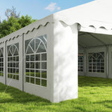 Outsunny 20' x 40' Heavy Duty Party Tent, Galvanized Outdoor Canopy Tent Large Event Shelter with Removable Sidewalls, 12 Windows and 2 Doors, Tents for Parties, Wedding, Events, BBQ Grill, White Outsunny
