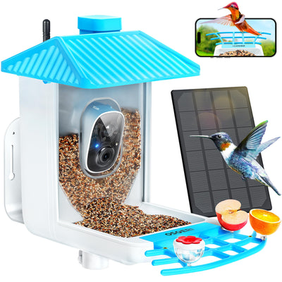 Osoeri Smart Bird Feeder with Camera, 1080P HD AI Identify Wild Bird Watching Camera, Auto Capture Bird Videos & Motion Detection, DIY Add-ons &