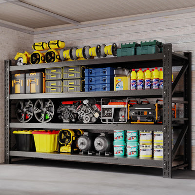 BYNSOE 68" W Storage Shelves 8000lbs Garage Metal Shelving Heavy Duty Garage Shelves Adjustable Storage Shelves for Industrial, Factory, (68" W X 24" D X 63.5" H)