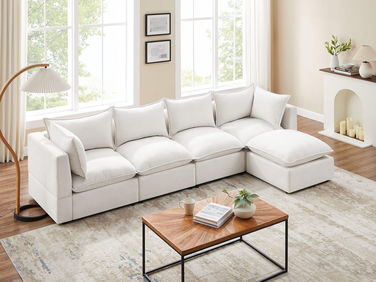 VANOMi Modular Sectional Sofa, 5 Seater Sofa with Reversible Chaise for Living Room, L Shape Sofa VANOMi