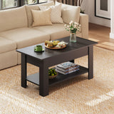 WLIVE Coffee Table, 39" Lift Top Coffee Table with Hidden Compartment, Storage Shelf and Lifting Top for Home Living Room, Office and Reception Room, Black WLIVE