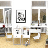 SHW Home Office 55-Inch Computer Desk, 24" Deep, White SHW