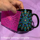 Super Flex Silicone Stencil Set - Dotting Tools - Happy Dotting Company - 2 pc Mandala Stencils - Ideal for Stone Art, Mugs, Bottles Happy Dotting Company