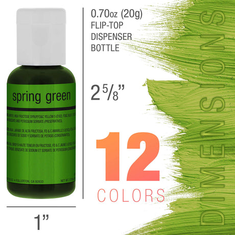 U.S. Cake Supply Airbrush Cake Color Set - The 12 Most Popular Colors in 0.64 fl. oz. (19ml) Bottles Made in the USA U.S. Cake Supply