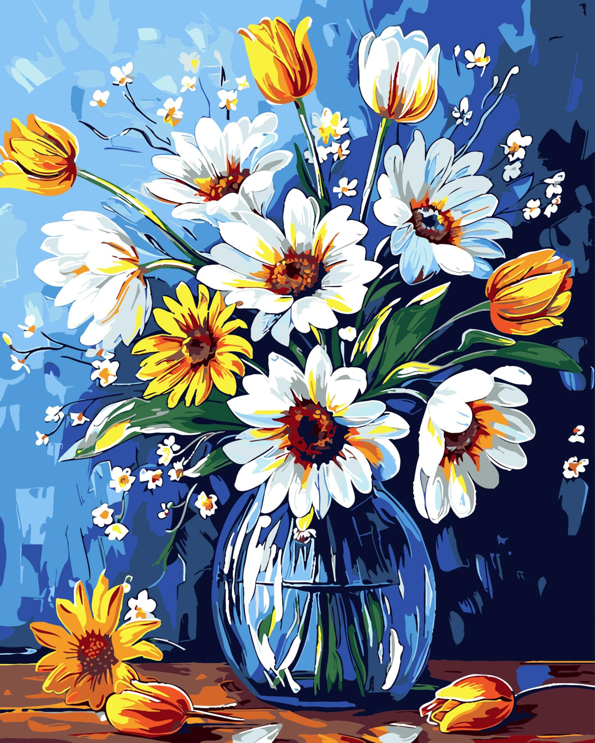 ZTOTZ Sunflower Paint by Numbers kit for Adults, Sunflower Paint by Numbers Adults Canvas Without Frame, DIY Flower Painting by Numbers for Gift Home Wall Decor(16x20inch) ZTOTZ