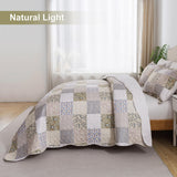 HoneiLife Quilt Set King Size - Lightweight Bedspreads 106x96, Microfiber Quilts 3-Piece, Patchwork Coverlet Rustic Bedding Sets All Season Quilts HoneiLife