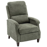 VKNOW Push Back Upholstered Recliner Chair Home Theater Seating Adjustable Modern Fabric Reclining Chair Padded Seat Backrest Recliner Sofa for Living Room (Green) VKNOW