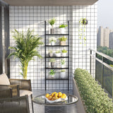 Furmax 5-Tier Bookshelf, Wall Mount Ladder Shelf with Wood Board and Industrial Metal Frame, for Home Office, Living Room, Bedroom, Entryway and Hallway Furmax