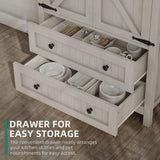 DWVO Farmhouse Kitchen Pantry Cabinet, 64.5" Tall Storage Cabinet with 2 Drawers and Adjustable Shelves, Versatile Storage for Living Room, Dining Room or Hallway, White DWVO