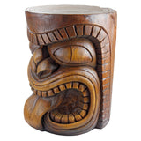 Design Toscano Grand Tiki Face Lono Tongue Indoor/Outdoor Side Table Statue, Patio, Bar, Den, 20 inch tall, Cast Stone Resin, Woodtone Finish Design Toscano