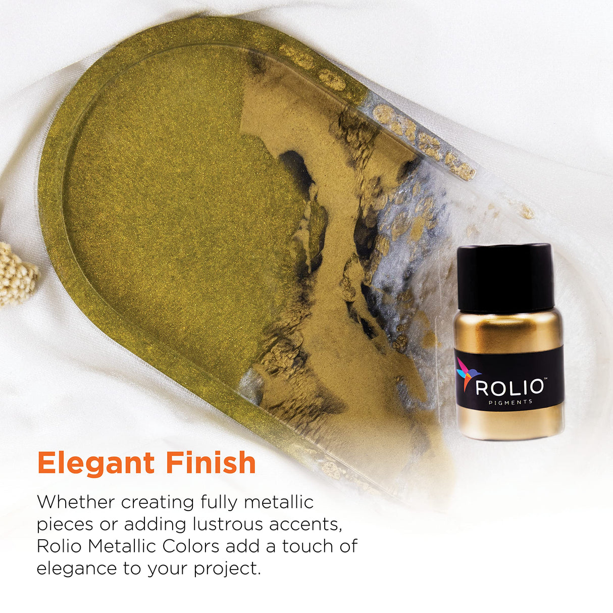 Rolio - Metallic Pigment Powder - 7 Jars/ 20ml, Metallic Mica Powder for Epoxy Resin, Paint, Nail Art, Slime, Tumblers, Polymer Clay and Other Crafts Rolio