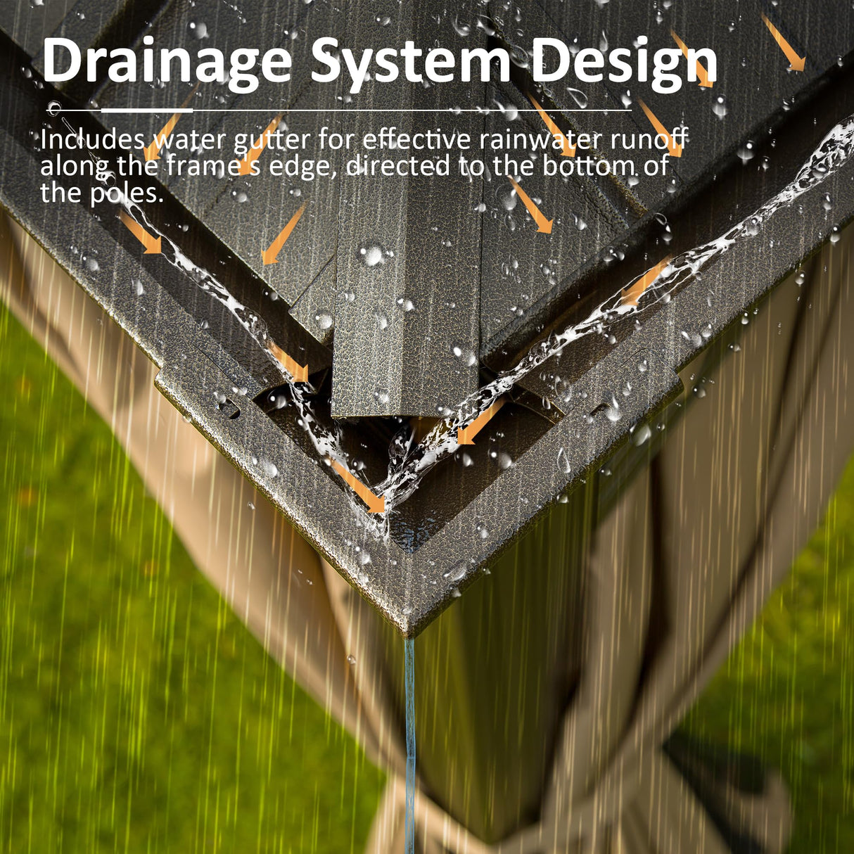 Domi 10' X 12' Hardtop Gazebo, Upgraded Metal Gazebo with Drainage System, Dual-Layer Galvanized Steel Roof, Curtain and Netting, Outdoor Shelter Canopy for Patio, Garden, and Backyard, Brown domi outdoor living