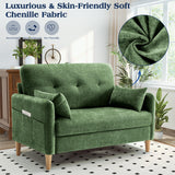 Hanherry Loveseat Sofa, 47” Small Couch for Living Room, Comfy Chenille Fabric Love Seat for Bedroom with Throw Pillow,Removable Cushion Cover,Couches for Small Space,Apartment,Dorm Hanherry