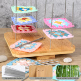 7.8" Crochet Blocking Board with 15 Pegs/Pins,Granny Square Blocking Board,Blocking Boards for Crochet Projects,crochet square blocking board,Wooden Crocheting Accessories Gifts for Crocheters. BLELEYLL