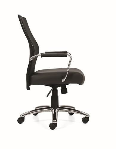 8ft Racetrack Shaped Artisan Gray Conference Table with 6 Mesh Back Black Chairs Generic