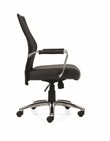 8ft Racetrack Shaped Artisan Gray Conference Table with 6 Mesh Back Black Chairs Generic