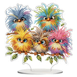 JJFox DIY Tabletop Diamond Art Painting Kit，Desktop Ornament Special Shaped Rhinestone Desk Placement Ornament，Home Stand Up Gem Painting Craft Kit，Gift，Double Sided (Bird) JJFox