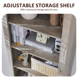 OKD 72" Tall Bookshelf with 2 File Drawers, Farmhouse 4-Tier Bookcase with Storage, Adjustable Shelves & File Holder, Wood Rustic Deep Bookshelves for Home Office, Library (Light Rustic Oak) OKD