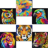 UiSdfuy Diamond Painting for Kids 8-12, 6 Pcs Diamond Dots Kits for Kids Ages 8 9 10 12, Arts & Crafts Gift for Boys & Girls | 6 Pack Animal Gem Art 6" x 6" (6-Tiger) UiSdfuy