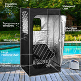 ouluu Large Portable Steam Sauna, 3L Steamer Portable Sauna Box for Home, Personal Sauna with Big Sauna Chair, Remote Control, 3.2’ x 3.2’ x 6.0’, Black, 1200W ouluu