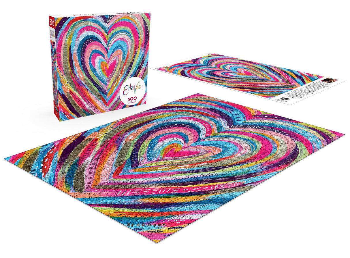 Buffalo Games - Ettavee - Bright Heart - 500 Piece Jigsaw Puzzle for Adults -Challenging Puzzle Perfect for Game Nights - Finished Size is 21.25 x 15.00 Buffalo Games