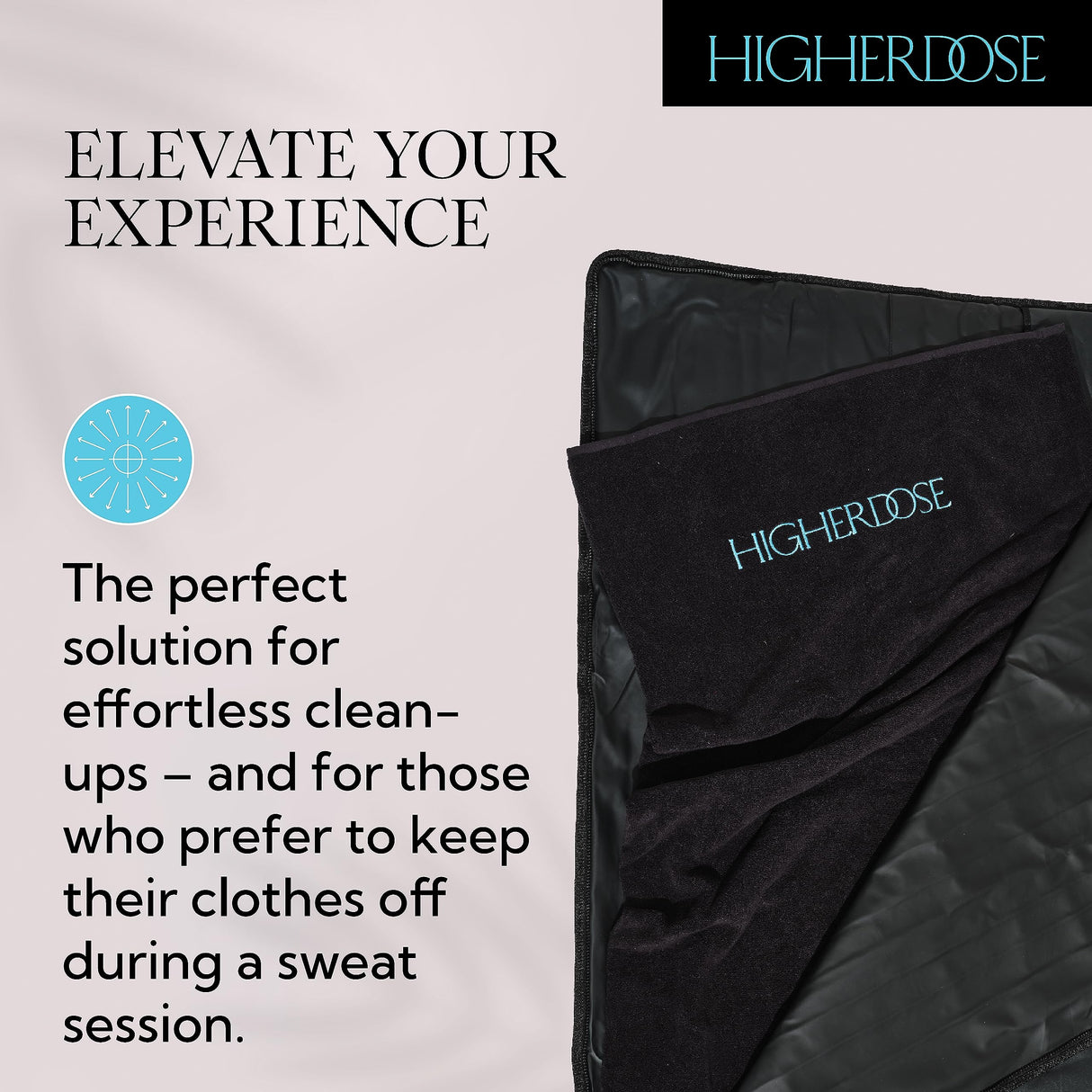 HigherDOSE Infrared Sauna Blanket Towel Insert - Reusable & Machine-Washable Insert for Blanket - 100% GOT Certified Organic Cotton Sauna Towels - Absorbs Sweat & Simplifies Clean-Up (30" x 69") HigherDOSE