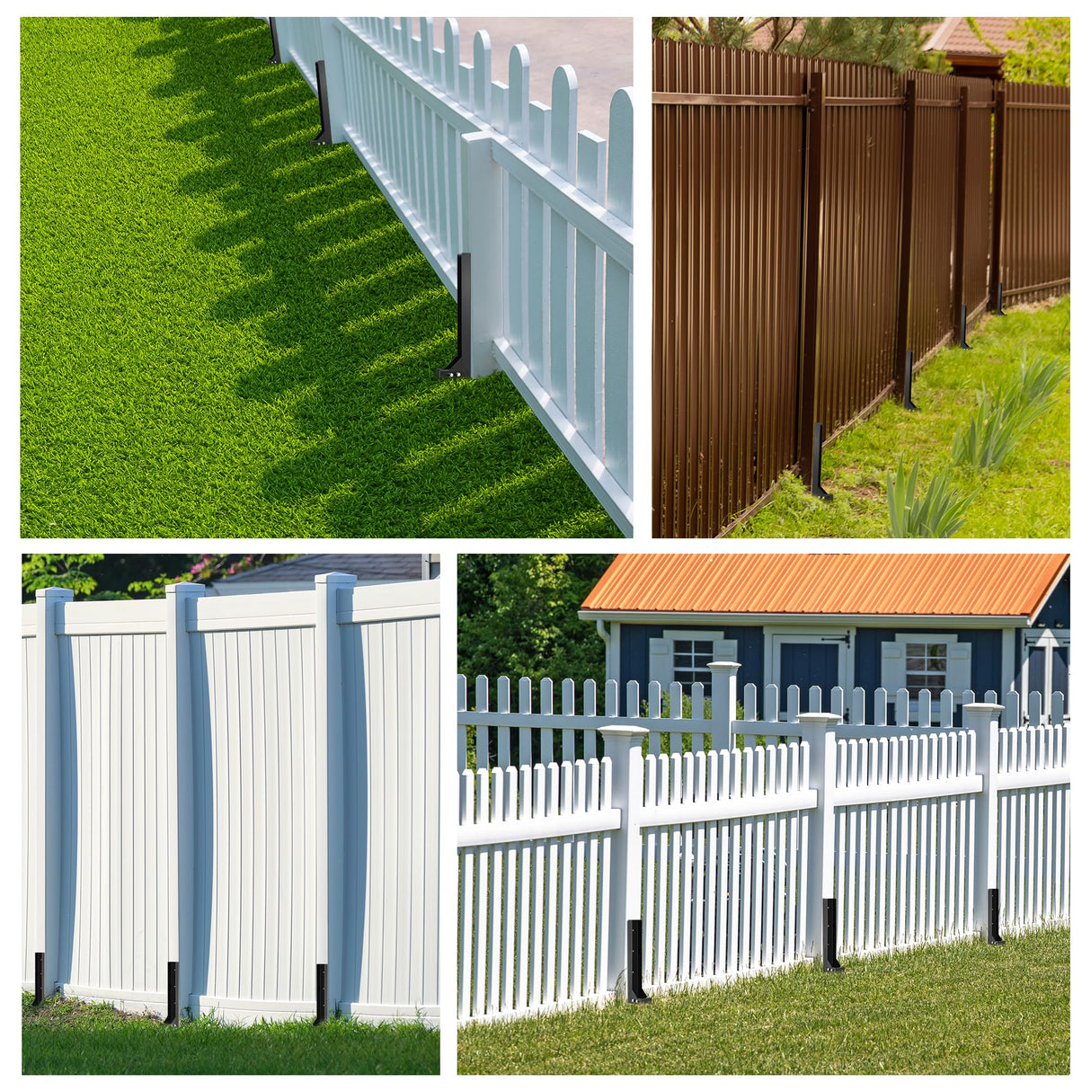 Fence Post Repair Stakes Kit - Heavy Duty Steel Wooden Fence Post Repair Bracket Anchor with Anti-Rust - Quick Fix Broken and Leaning Wood Fence Post Stabilizer Ground Spike (1 Pack) QAZWQAZ