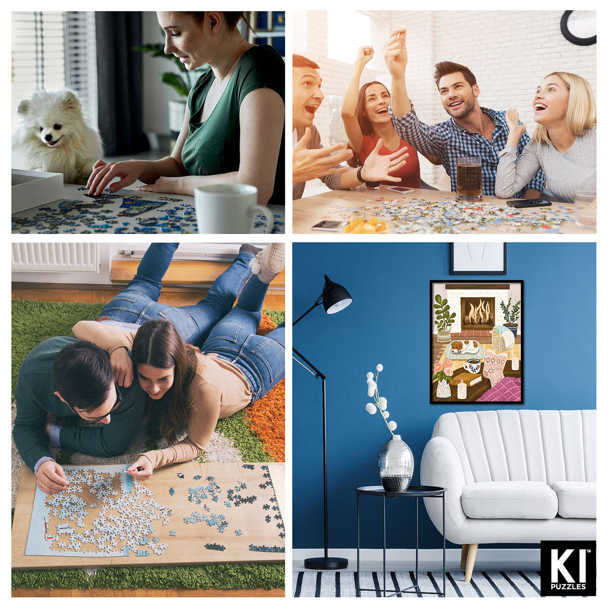 500 Piece Puzzle for Adults Hygge Collection Cozy Fireplace by Olivia Gibbs Blueboard Puzzle Jigsaw + Bonus Candle KI Puzzles from Playview KI Puzzles