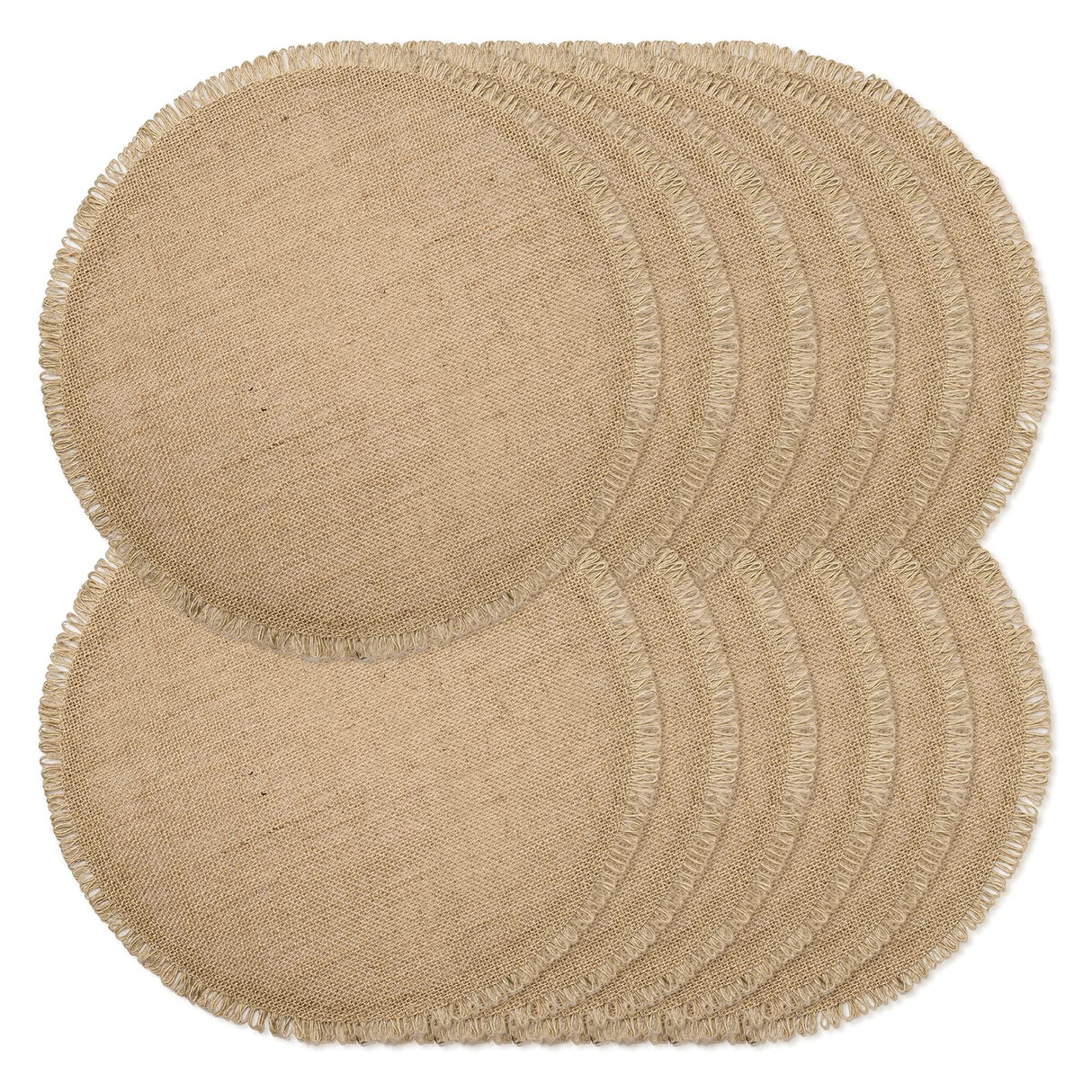 Round Burlap Placemats Set of 12 Jute Rustic Place Mats for Dining Tables Heat Resistant Natural Farmhouse Table Mats Decor for Thanksgiving (Tassel) Noctiflorous