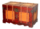 Large Antique Style Steamer Trunk, Decorative Storage Box Vintiquewise