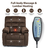 JIKFRIMA Oversized Zero Gravity Power Lift Recliner Chair for Elderly Adults Big Man Electric Lay Flat Recliner Triple Motor with Heat and Massage, Adjustable Seat Height, Arm Storage, Cup Holder JIKFRIMA