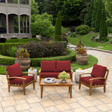 Arden Selections Outdoor Loveseat Cushion Set, 48 x 24, Water Repellent, Fade Resistant, Cushion Set for Couch, Bench, and Swing 48 x 24, Ruby Red Leala Arden Selections